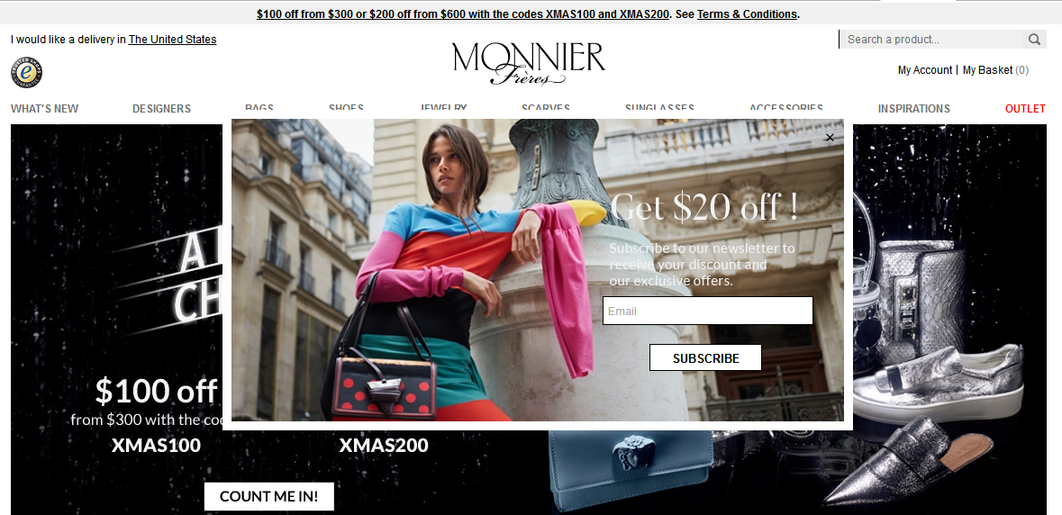 Monnier Frères 官網2017雙十二購物優惠碼/全場最高滿 $600减$200