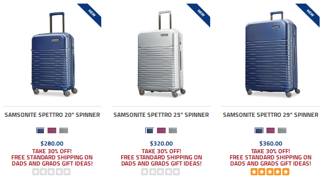 Samsonite2018優惠碼 行李箱熱賣 收明星同款Tru-Frame系列 低至5折+額外7折 玫瑰金Novaire補貨