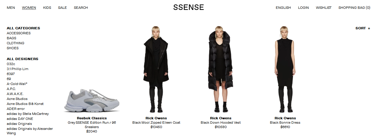 SSENSE優惠碼2018 SSENSE 名牌網站終極減價低至 3 折，其他品牌有 Prada、Givenchy、YSL、A.P.C.、Loewe、Balenciaga、D&G 、Nike、adidas Original 等等，網站買滿 HK$2,500 就可以免運費寄香港。