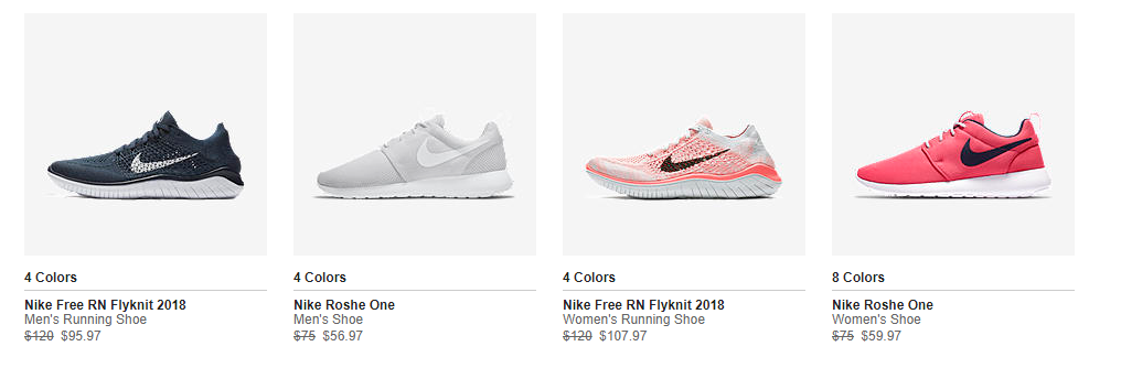 Nike官網2018优惠码  Air Force1，Air Jordan，Huarache，Roshe等折上折 低至5折+額外8折+包郵，$5起