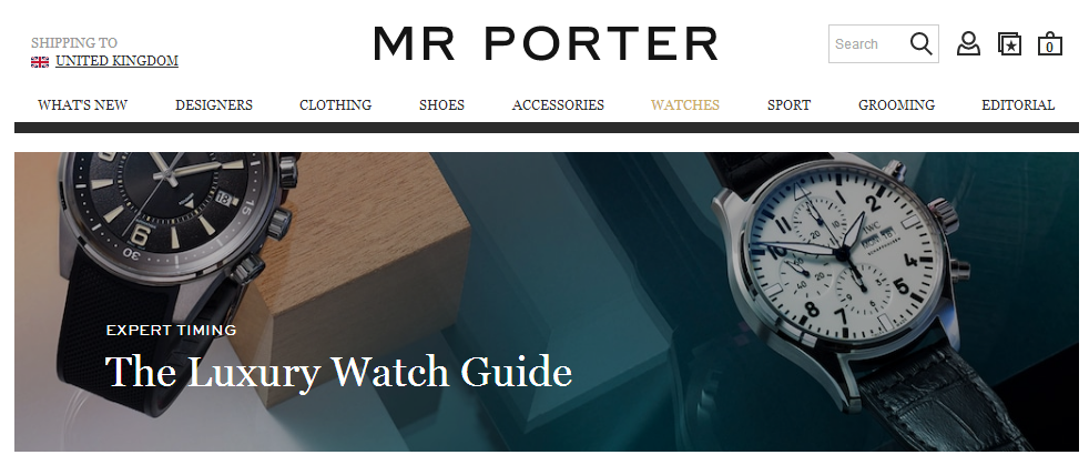 Mr Porter優惠碼2018  熱銷Mr Porter UK站購時尚手表指南