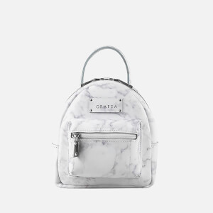 Grafea Women's Mini Zippy Marble Backpack - White Effect