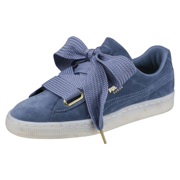 PUMA美國官網優惠碼2018 彪馬 Suede Heart Celebrate女士板鞋 藍色 特價$44.99，轉運到手約390元