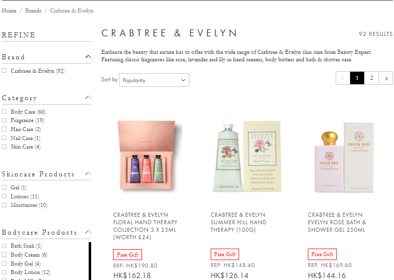 英國網站Beauty Expert額外優惠碼2018-購Crabtree & Evelyn護膚護手霜限時折上85折,低至香55折