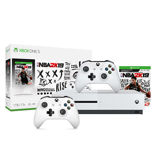 ebay優惠碼2018 微軟 Xbox One S 1TB 游戲主機 NBA 2K19+游戲手柄 特價到手約2370元