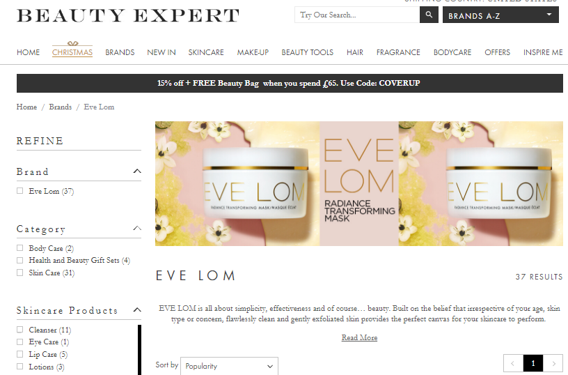 Beauty Expert 10月優惠碼2018-EVE LOM全線護膚品限時76折優惠，低至香港65折加送贈品