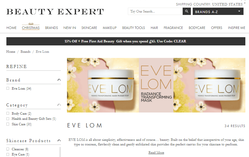 英國網站BeautyExpert快閃9折優惠碼2018-購Eve Lom 2018聖誕禮盒套裝，低至香港52折+免郵港澳