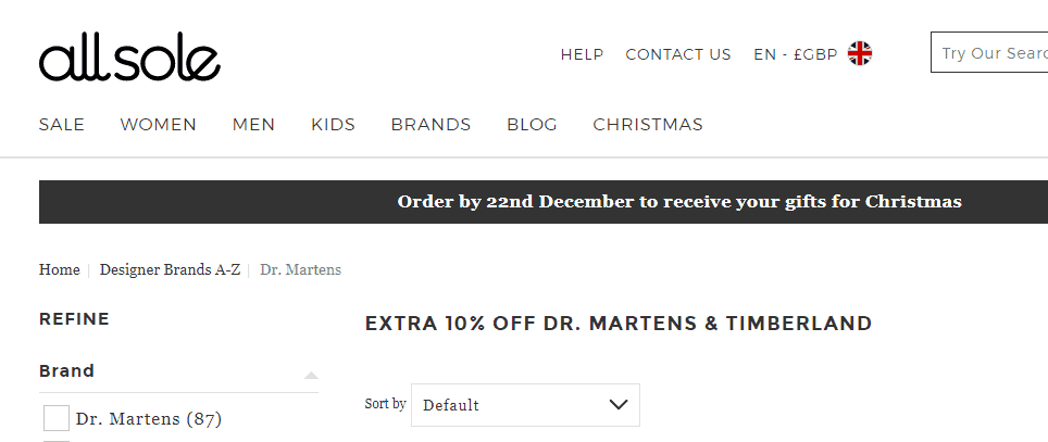 Allsole優惠碼2018, 快閃折上折優惠，Dr.Martens男女鞋款低至4折+額外9折